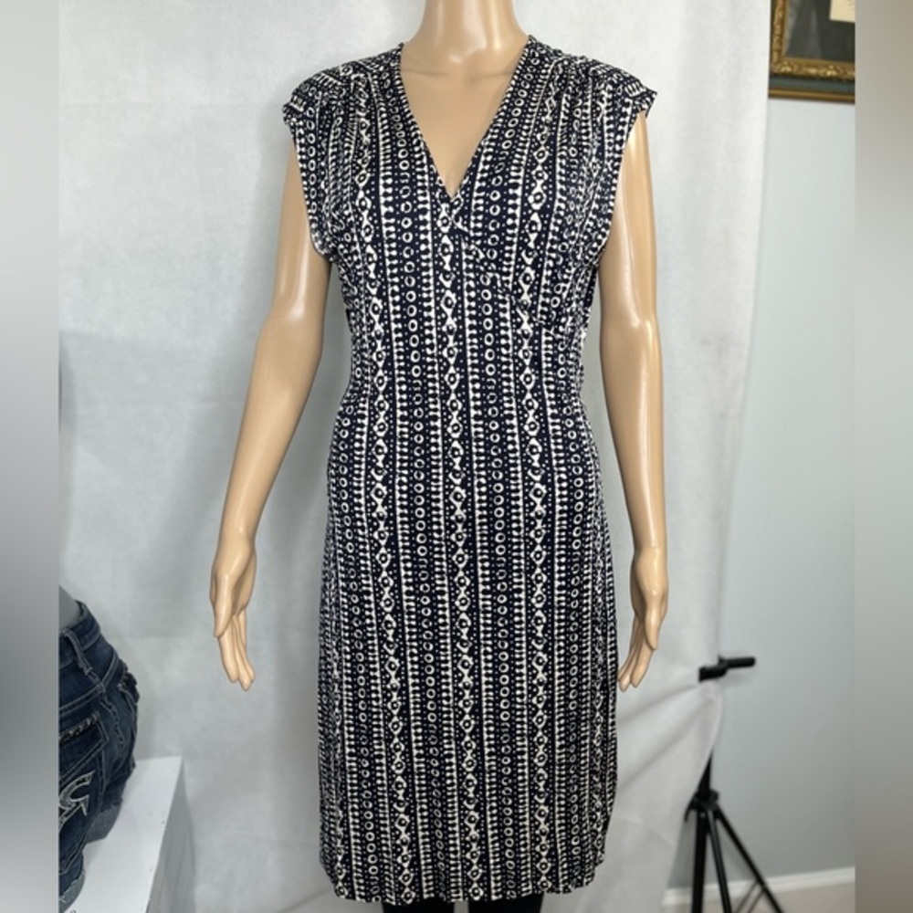 Tory Burch 100% silk sleeveless wraparound dress in size XL